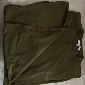 Olive green sleeveless dress with pockets